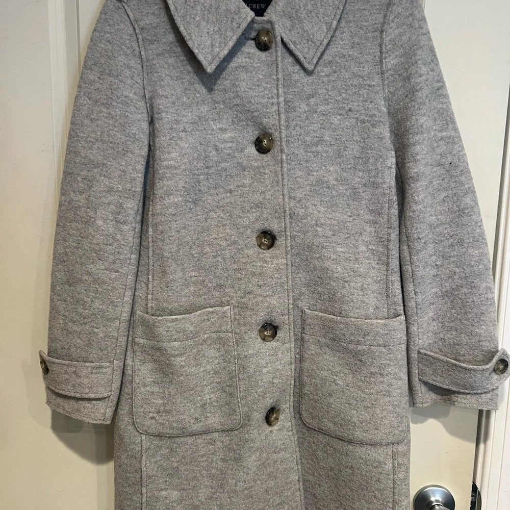 J. Crew Gray Wool-Blend Pea Coat - Picture 5 of 8